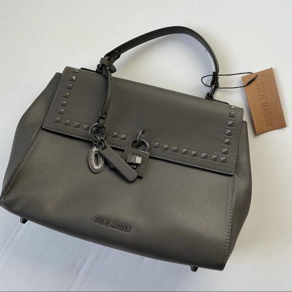 🆕 Steve Madden Baviana Satchel in charcoal arm bag NWT - Picture 14 of 16